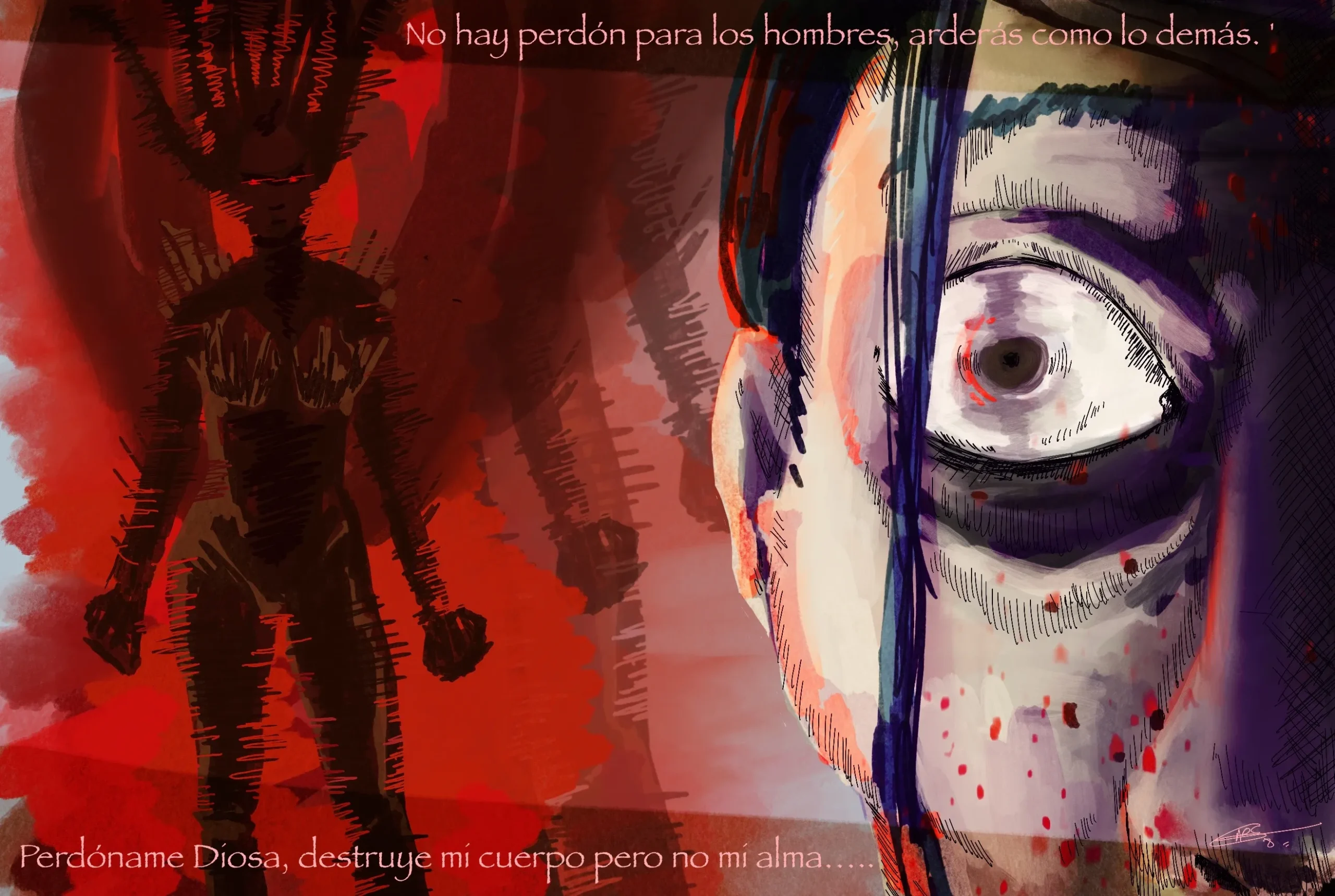 dibujo de una escena de ilustración digital para la creación de personajes